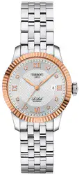 Tissot T932.207.41.036.00 אחריות יבואן רשמי l שעון טיסו עשוי פלדה אל-חלד בשילוב באזל עשוי זהב 18K שעון יוקרתי l רקע השעון משובץ יהלומים T9322074103600 בעיצוב אלגנטי מרשים l