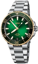 Oris 0140077696357-0782209P אחריות יבואן רשמי l שעון יד אוריס לגבר l מסדרת שעוני Aquis Date 41.5mm Calibre 400 Oris אוטומטי l