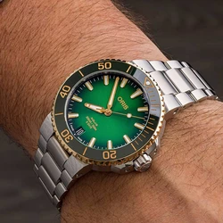 Oris 0140077696357-0782209P אחריות יבואן רשמי l שעון יד אוריס לגבר l מסדרת שעוני Aquis Date 41.5mm C