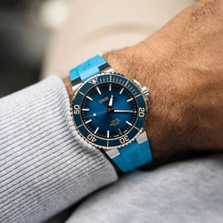 Oris 0140077696355-0742275FC אחריות יבואן רשמי l שעון יד אוריס יוניסקס l מסדרת שעוני Aquis Date Calibre 400 Oris אוטומטי l