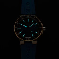 Oris 0140077696355-0742275FC אחריות יבואן רשמי l שעון יד אוריס יוניסקס l מסדרת שעוני Aquis Date Calibre 400 Oris אוטומטי l