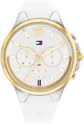 Tommy Hilfiger 1782598 שעון יד טומי הילפיגר l שעון יוניסקס בעיצוב משגע l שעון רצועת סיליקון לבנה l מלאי מוגבל l