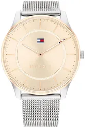 Tommy Hilfiger 1782530 שעון יד טומי הילפיגר l שעון לאישה בעיצוב משגע l שעון רצועת רשת עשויה פלדה אל-חלד l מלאי מוגבל l