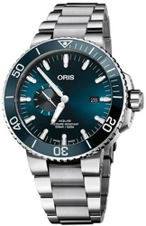 Oris 0174377334155-0782405P אחריות יבואן רשמי l שעון יד אוריס 300M צלילה לגבר l מסדרת שעוני Aquis Small Second, Date Oris אוטומטי l