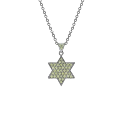 שרשרת מגן דוד בציפוי רודיום